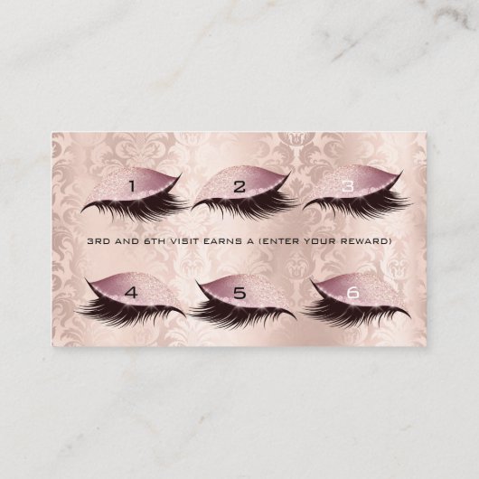 ロイヤリティカード6美しいサロンラッシュダマスピンクルクス ロイヤリティカード (裏面)