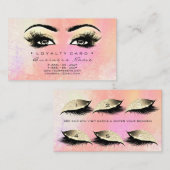 ロイヤリティカード6美しいサロンラッシュバラピンクピーチ ロイヤリティカード (正面/裏面)