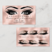 ロイヤリティカード6美しいサロンラッシュバラ金ゴールドガラス ロイヤリティカード (正面/裏面)