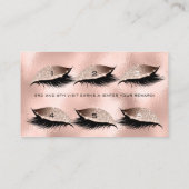 ロイヤリティカード6美しいサロンラッシュバラ金ゴールドガラス ロイヤリティカード (裏面)