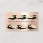 ロイヤリティカード6美しいサロンラッシュバラ金ゴールド赤面 ロイヤリティカード (裏面)