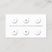 ロイヤリティカード6美しいサロンラッシュピンクホワイトワシ ロイヤリティカード (裏面)