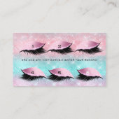 ロイヤリティカード6美しいサロンラッシュピンク海ブルー ロイヤリティカード (裏面)