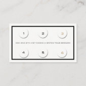 ロイヤリティカード6美しいサロンラッシュホワイト金ゴールドグラム ロイヤリティカード (裏面)