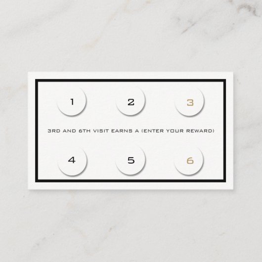 ロイヤリティカード6美しいサロンラッシュホワイト金ゴールドグラム ロイヤリティカード (裏面)