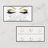 ロイヤリティカード6美しいサロンラッシュホワイト金ゴールドグラム ロイヤリティカード (正面/裏面)