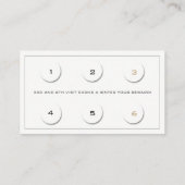 ロイヤリティカード6美しいサロンラッシュホワイト金ゴールドブラック ロイヤリティカード (裏面)