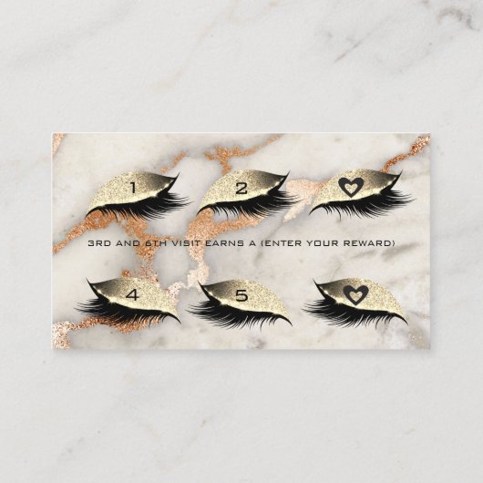 ロイヤリティカード6美しいサロンラッシュマーブルコッパールクス ロイヤリティカード (裏面)