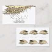 ロイヤリティカード6美しいサロンラッシュ白黒金ゴールド ロイヤリティカード (正面/裏面)