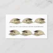 ロイヤリティカード6美しいサロンラッシュ白黒金ゴールド ロイヤリティカード (裏面)