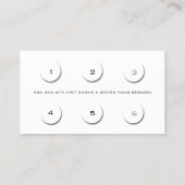 ロイヤリティカード6美しいサロンラッシュ金ゴールドホワイトワシ ロイヤリティカード (裏面)