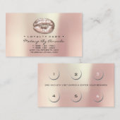 ロイヤリティカード6美しいサロン唇金ゴールドメイクアップパール ロイヤリティカード (正面/裏面)