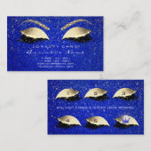 ロイヤリティカード6美しいメイクアップラッシュ金ゴールドクラウンブルー ロイヤリティカード (正面/裏面)