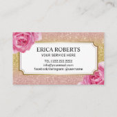 ロイヤリティカード |エレガントフローラモダン金ゴールドグリッター (裏面)