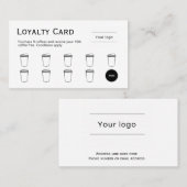 ロイヤリティカード、クリーンおよびシンプルコーヒー ロイヤリティカード (正面/裏面)