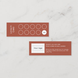 ロイヤリティカード、クリーンとシンプル、テラコッタブラウン ロイヤリティカード
