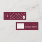 ロイヤリティカード、クリーンとシンプル、バーガンディー赤 ロイヤリティカード (正面/裏面)
