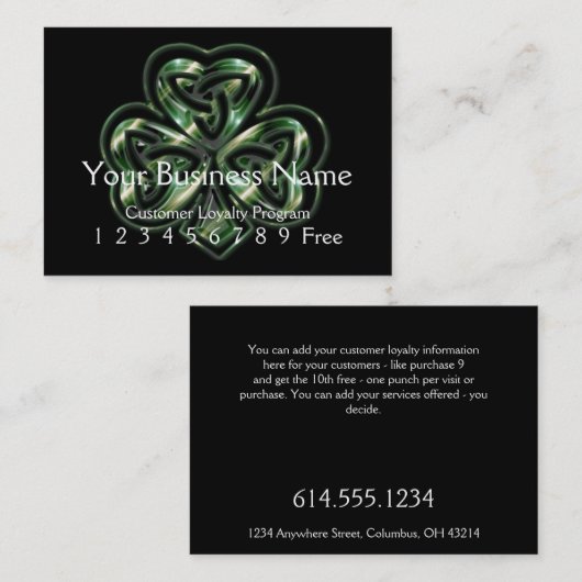 ロイヤリティカード:: ケルト族のシャムロックのデザイン2 ロイヤリティカード (正面/裏面)