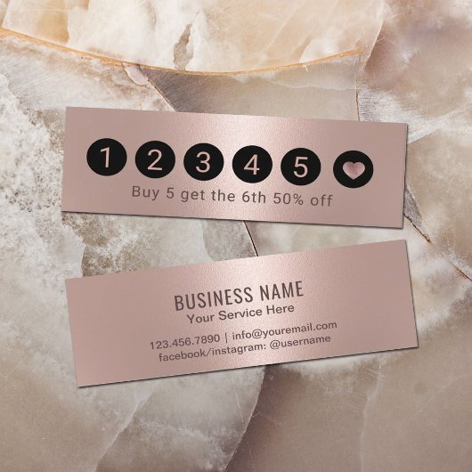 ロイヤリティカード |バラモダン金ゴールドメタリック6パンチ