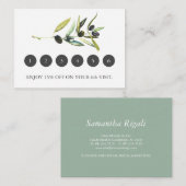 ロイヤリティカード(ビジネス用オリーブ枝) エンクロージャーカード (正面/裏面)