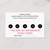 ロイヤリティカード – ピンクハート (裏面)