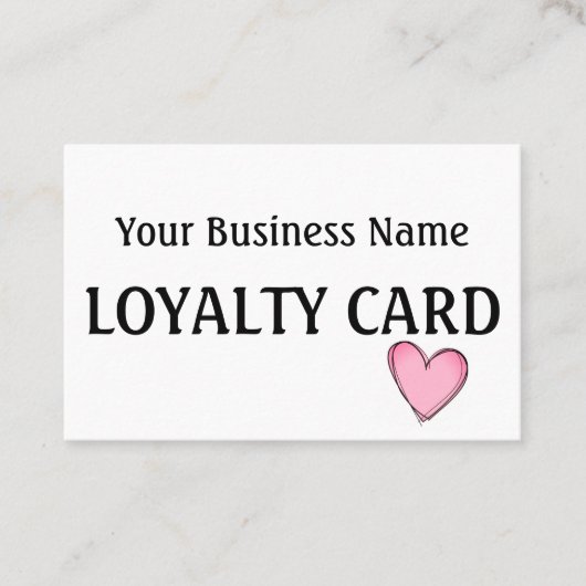 ロイヤリティカード – ピンクハート (正面)