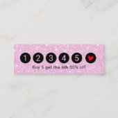 ロイヤリティカード |ピンクモダングリッター6パンチ (正面)