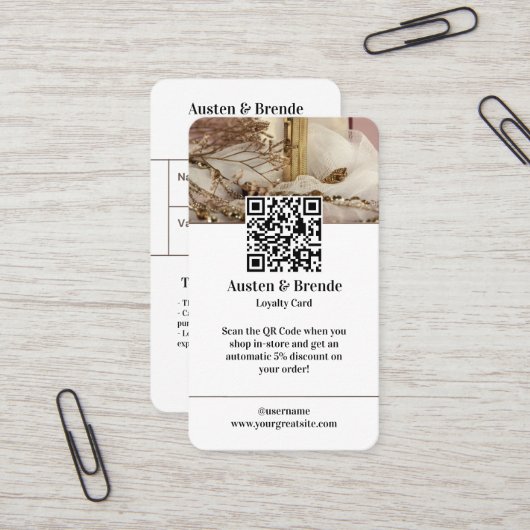 ロイヤリティカード – フォト中心のデザイン美しいRet 名刺 (正面/裏面インサイチュ)