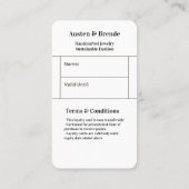 ロイヤリティカード – フォト中心のデザイン美しいRet 名刺 (裏面)