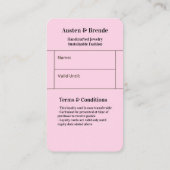 ロイヤリティカード – フォト中心のデザイン美しいRet 名刺 (裏面)