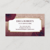 ロイヤリティカード |フローラエレガントブルゴーニュバラ金ゴールド (裏面)