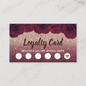 ロイヤリティカード |フローラエレガントブルゴーニュバラ金ゴールド (正面)