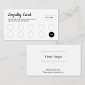 ロイヤリティカード、プレーンおよびシンプルタイポグラフィ ロイヤリティカード (正面/裏面)