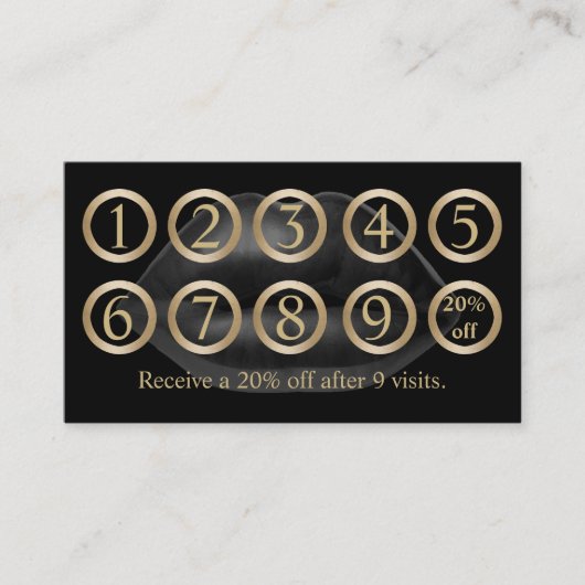 ロイヤリティカード |メイクモダンアップアーティストの黒い唇 (正面)