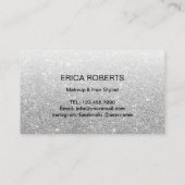 ロイヤリティカード|メーキャップアーティストのモダンな銀製のグリッター ロイヤリティカード (裏面)