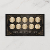 ロイヤリティカード|メーキャップアーティストのヴィンテージのダマスク織のサロン ロイヤリティカード (裏面)