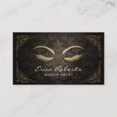 ロイヤリティカード|メーキャップアーティストのヴィンテージのダマスク織のサロン ロイヤリティカード (正面)