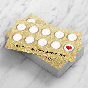 ロイヤリティカード  モダン金ゴールドグリッター美しいサロン