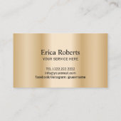 ロイヤリティカード |モダン金ゴールド美しいサロン (裏面)