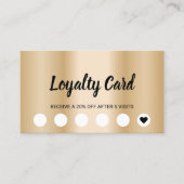 ロイヤリティカード |モダン金ゴールド美しいサロン (正面)