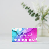 ロイヤリティカード|ヨガのインストラクターのはす水彩画 ロイヤリティカード (スタンド正面)