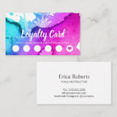 ロイヤリティカード|ヨガのインストラクターのはす水彩画 ロイヤリティカード (正面/裏面)