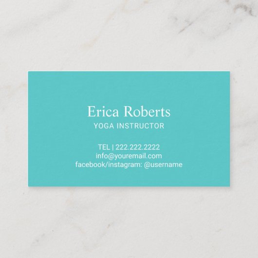 ロイヤリティカード |ヨガインストラクターOMシンボルピンクティール（緑がかった色） (裏面)