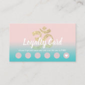 ロイヤリティカード |ヨガインストラクターOMシンボルピンクティール（緑がかった色） (正面)