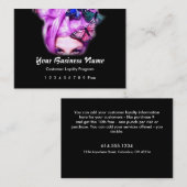 ロイヤリティカード:: 紫色の毛の蝶女性 ロイヤリティカード (正面/裏面)