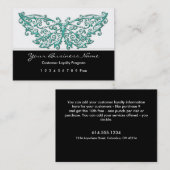 ロイヤリティカード::美しいターコイズ蝶 ロイヤリティカード (正面/裏面)