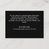 ロイヤリティカード::美しいターコイズ蝶 ロイヤリティカード (裏面)