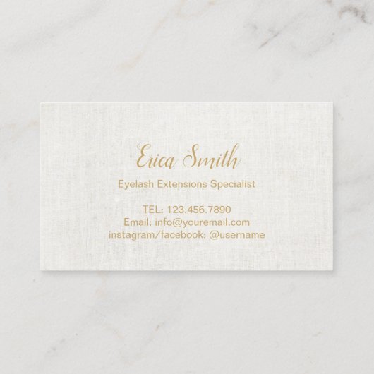 ロイヤリティカード |金ゴールドまつ毛のエクステンションバー (裏面)