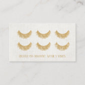 ロイヤリティカード |金ゴールドまつ毛のエクステンションバー (正面)