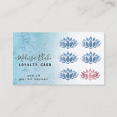 ロイヤリティカーフェイクドの青い箔ロータロゴ 名刺 (正面)